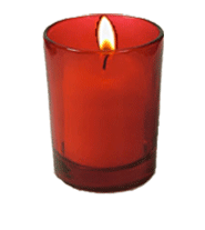 Lit candle